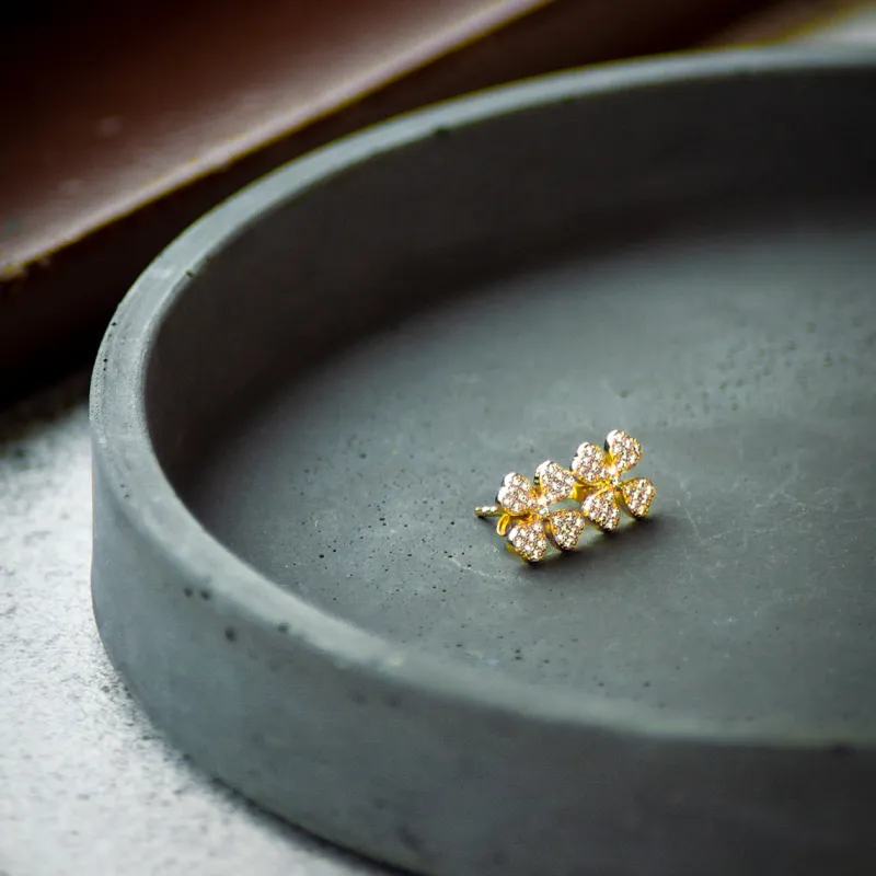 Aagaard Gaver Til Sundhedspersonalet|Smykker*firkløver ørestikker med små zirconer