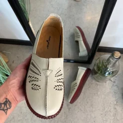 Sygeplejebutikken Sommersko Dame|Gængesål*Beige ballerina i skind