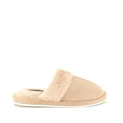 Sygeplejebutikken Hjemmesko|Sko På Tilbud*Beige hjemmesko med synlig pelskant