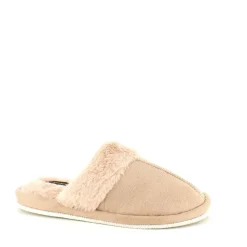 Sygeplejebutikken Hjemmesko|Sko På Tilbud*Beige hjemmesko med synlig pelskant
