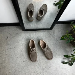 Sygeplejebutikken Sko På Tilbud*Beige ruskindssko med rågummisål