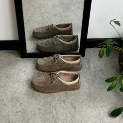 Sygeplejebutikken Sko På Tilbud*Beige ruskindssko med rågummisål