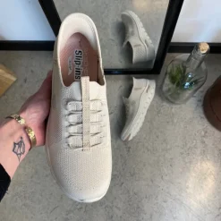 Skechers Knyster - Hallux Valgus|Leddegigt*Beige slip-ins med svangstøtte