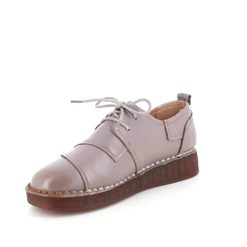 Sygeplejebutikken Sko På Tilbud*Beige skind snøresko med god stødabsorbering