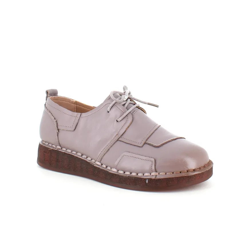 Sygeplejebutikken Sko På Tilbud*Beige skind snøresko med god stødabsorbering