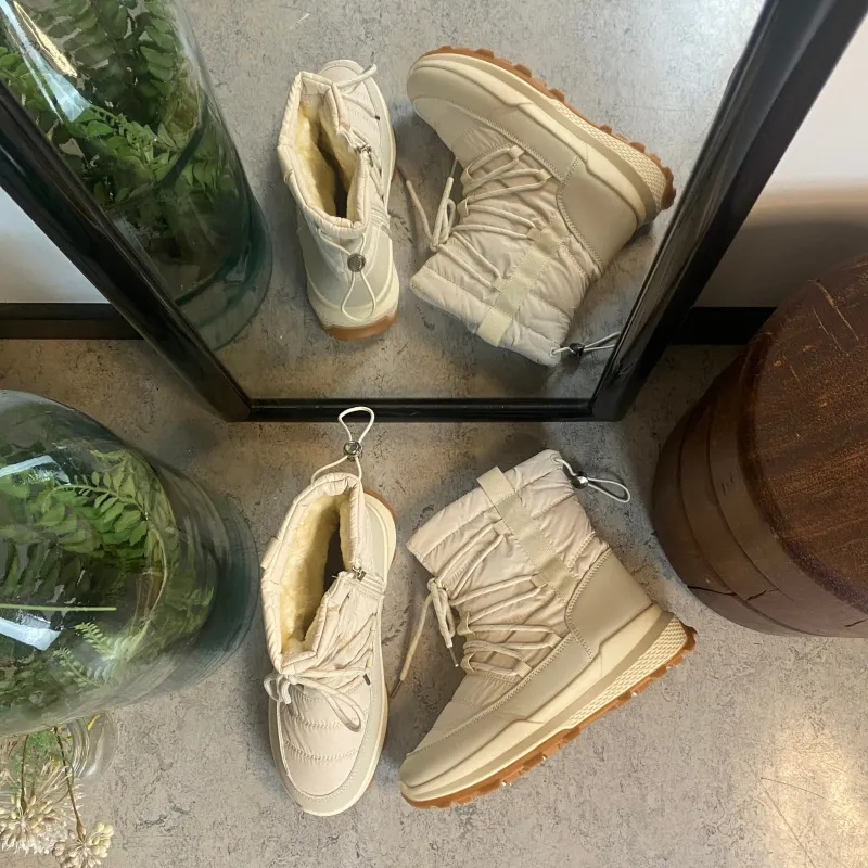 Sygeplejebutikken Billige Vinter Støvler|Vinterstøvler Damer*Beige vinterstøvle med lækkert blødt for