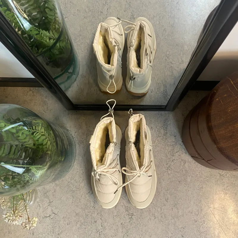 Sygeplejebutikken Billige Vinter Støvler|Vinterstøvler Damer*Beige vinterstøvle med lækkert blødt for