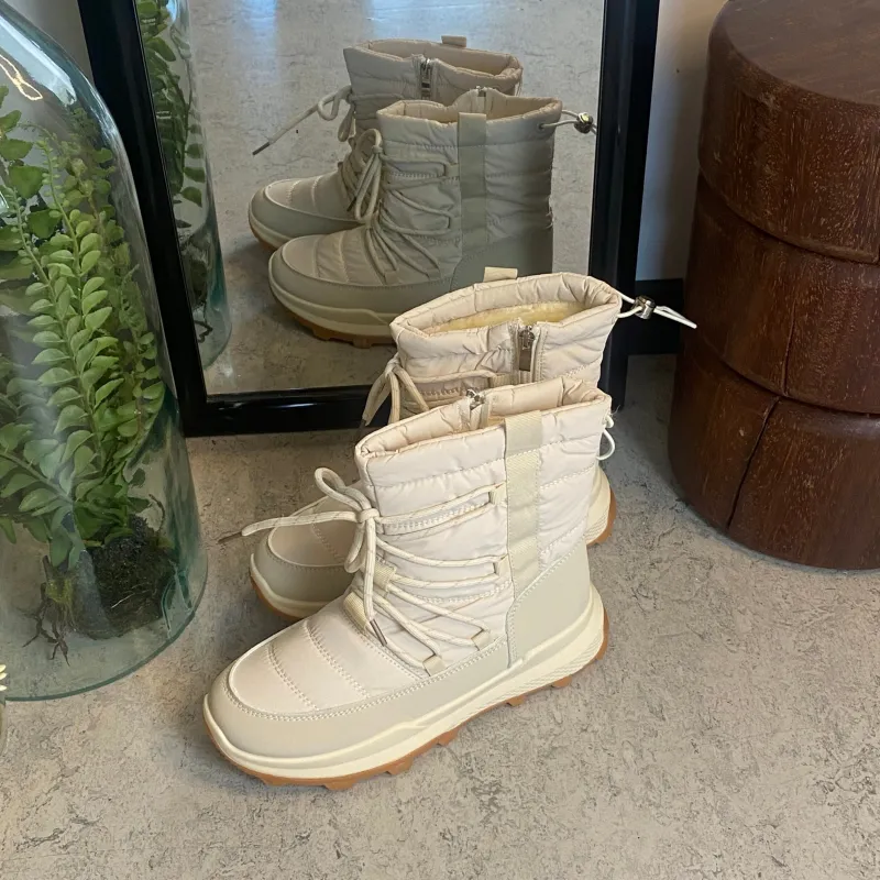 Sygeplejebutikken Billige Vinter Støvler|Vinterstøvler Damer*Beige vinterstøvle med lækkert blødt for