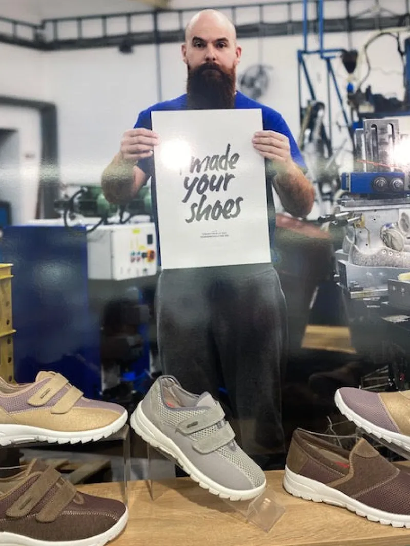 OrtoMed sko Slip On Sko|Sko Med Ekstra Svangstøtte*Blå fleksibel sko med skridhæmmende såler