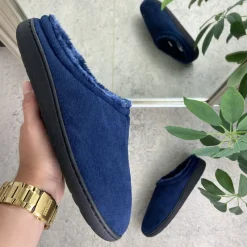 Sygeplejebutikken Sko På Tilbud*Blå herre hjemmesko med foer