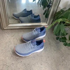 Sygeplejebutikken Knyster - Hallux Valgus|Sommersko Dame*Blå åndbar slip on sko med stødabsorbering