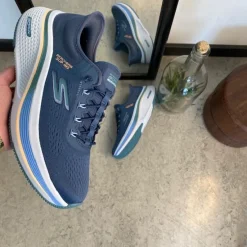 Skechers Knyster - Hallux Valgus|Leddegigt*Blå slip-ins sko fra med elastiksnøre