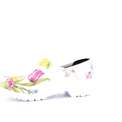 Sygeplejebutikken Træsko Dame Modeller|Hvide Træsko*Blomstret forårs træsko med forårs blomster med kap