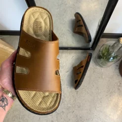 Sygeplejebutikken Sko På Tilbud*Brun herretøffel med relax-såle