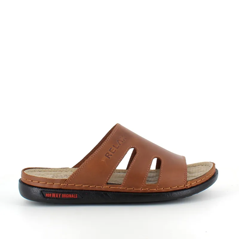 Sygeplejebutikken Sko På Tilbud*Brun herretøffel med relax-såle