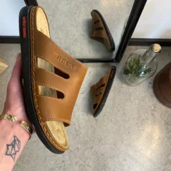 Sygeplejebutikken Sko På Tilbud*Brun herretøffel med relax-såle