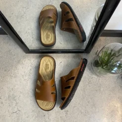 Sygeplejebutikken Sko På Tilbud*Brun herretøffel med relax-såle