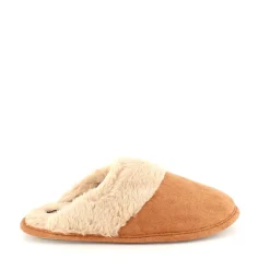 Sygeplejebutikken Hjemmesko|Sko På Tilbud*Brun hjemmesko med synlig pelskant