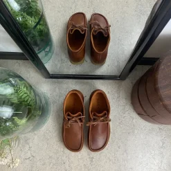 Nature Footwear Stødabsorberende Sko*Brun Nature lædersko med snørelukning