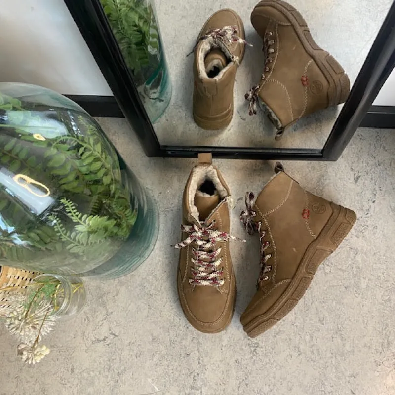 Rieker Kort Støvle Dame|Vinterstøvler Damer*Brun støvle med varmt foer.