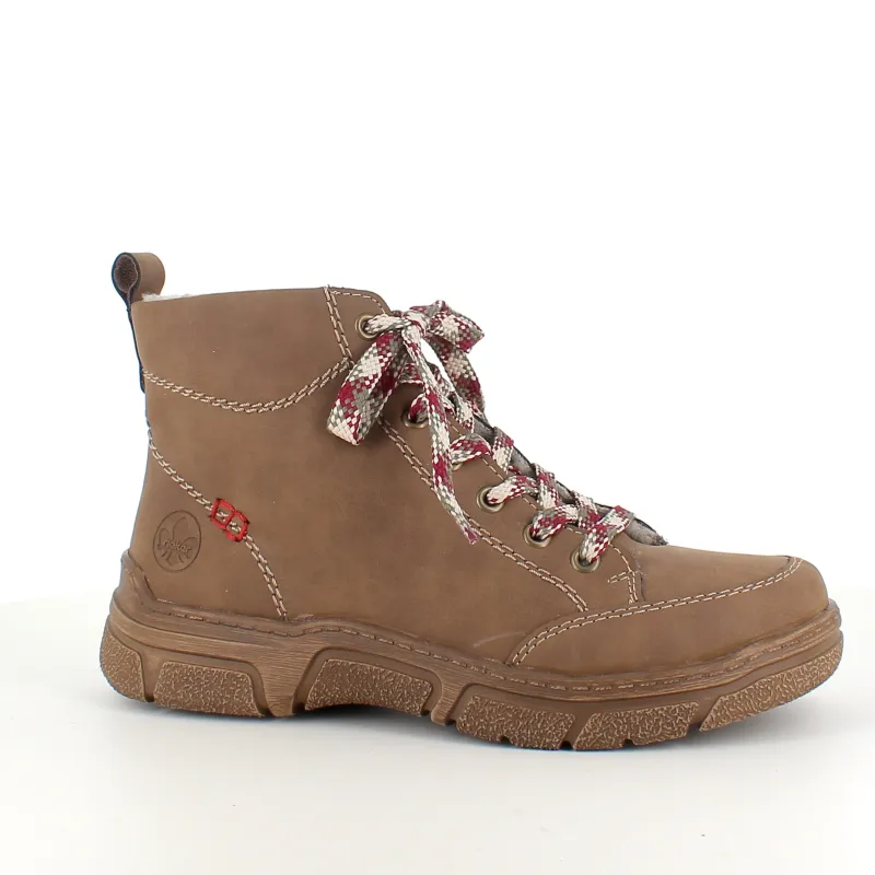 Rieker Kort Støvle Dame|Vinterstøvler Damer*Brun støvle med varmt foer.