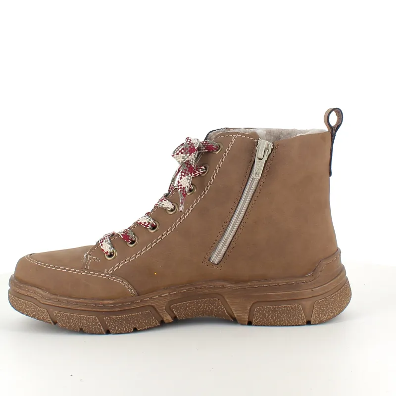 Rieker Kort Støvle Dame|Vinterstøvler Damer*Brun støvle med varmt foer.