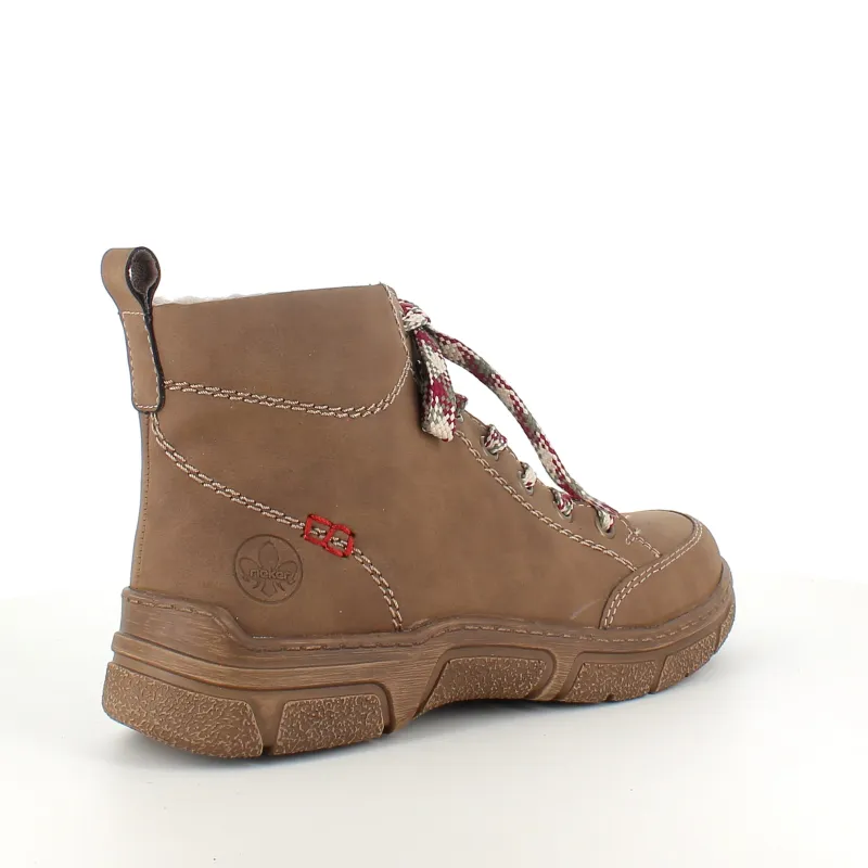 Rieker Kort Støvle Dame|Vinterstøvler Damer*Brun støvle med varmt foer.