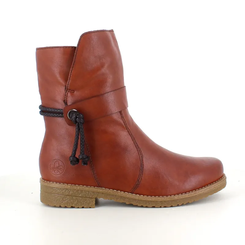 Rieker Vinterstøvler Damer|Overgangssko*Brun vinterstøvle med foer og lynlås