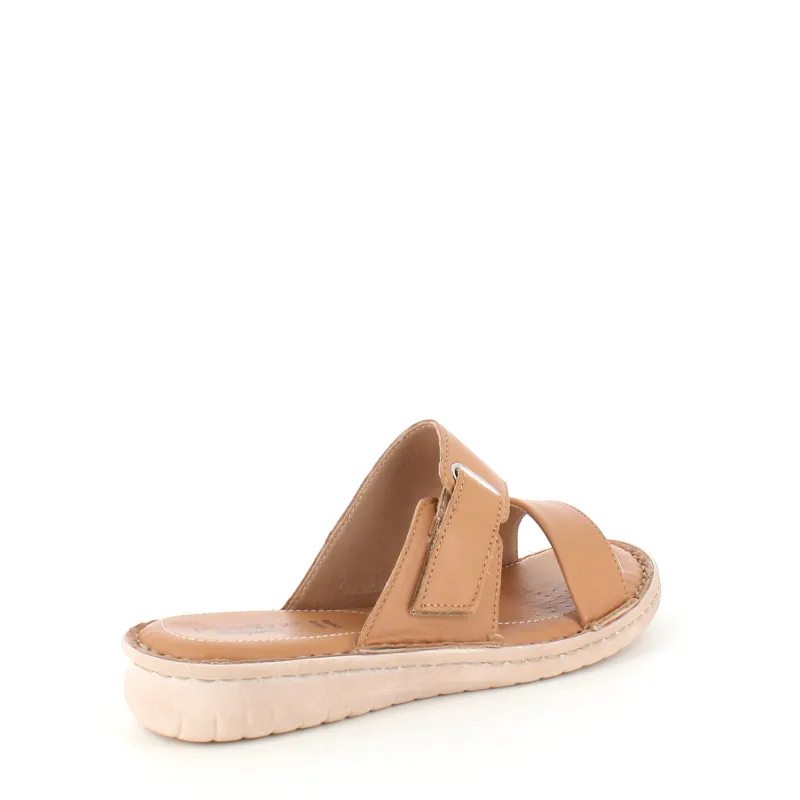 Relaxshoe Sandaler På Tilbud*Brun skind slip on med justerbar rem fra