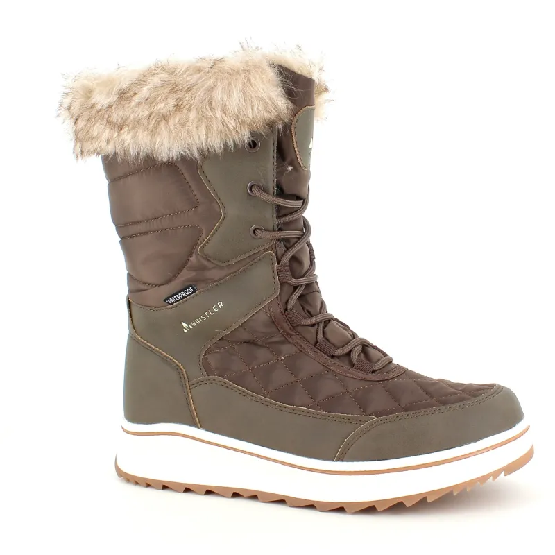 Whistler Billige Vinter Støvler|Vinterstøvler Damer*Brun vandtæt vinterstøvle fra med pels kant