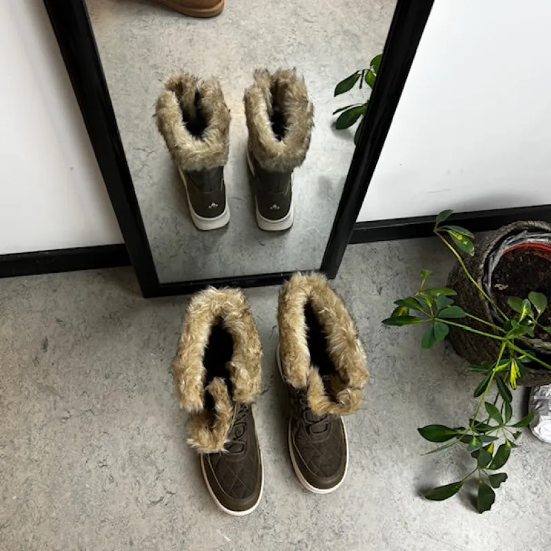 Whistler Billige Vinter Støvler|Vinterstøvler Damer*Brun vandtæt vinterstøvle fra med pels kant