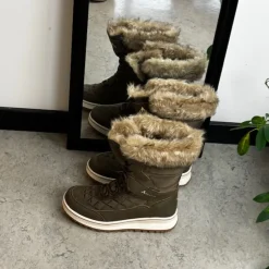 Whistler Billige Vinter Støvler|Vinterstøvler Damer*Brun vandtæt vinterstøvle fra med pels kant