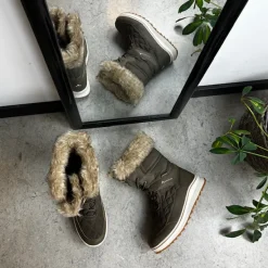 Whistler Billige Vinter Støvler|Vinterstøvler Damer*Brun vandtæt vinterstøvle fra med pels kant