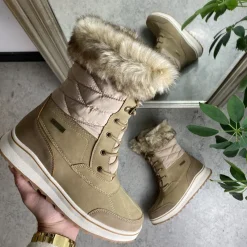 Mols Kort Støvle Dame|Vinterstøvler Damer*Brun vandtæt vinterstøvle fra med pels kant