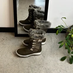 Mols Billige Vinter Støvler|Vinterstøvler Damer*Brun vandtæt vinterstøvle fra