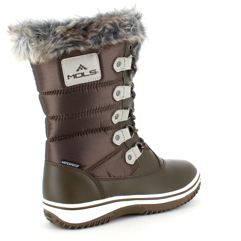 Mols Billige Vinter Støvler|Vinterstøvler Damer*Brun vandtæt vinterstøvle fra