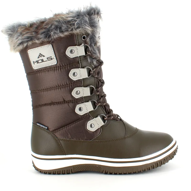 Mols Billige Vinter Støvler|Vinterstøvler Damer*Brun vandtæt vinterstøvle fra