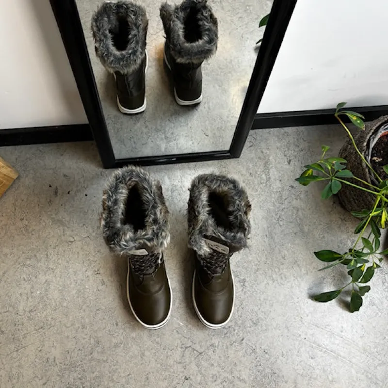 Mols Billige Vinter Støvler|Vinterstøvler Damer*Brun vandtæt vinterstøvle fra