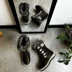 Mols Billige Vinter Støvler|Vinterstøvler Damer*Brun vandtæt vinterstøvle fra