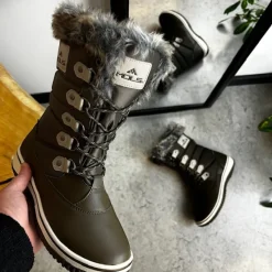 Mols Billige Vinter Støvler|Vinterstøvler Damer*Brun vandtæt vinterstøvle fra