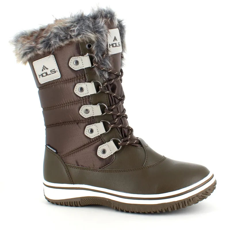 Mols Billige Vinter Støvler|Vinterstøvler Damer*Brun vandtæt vinterstøvle fra