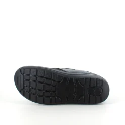 Sygeplejebutikken Sko Til Ældre|Sko Med Velcro*Damesko i sort PU med mønstret overdel, velcrolukning og fleksibel PU-sål