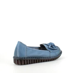 Sygeplejebutikken Sommersko Dame|Gængesål*Elegant ballerina i blåt farvet skind