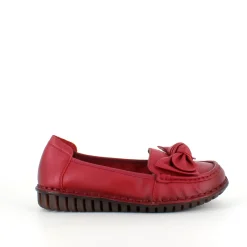 Sygeplejebutikken Slip On Sko|Gængesål*Elegant ballerina i bordeauxfarvet skind