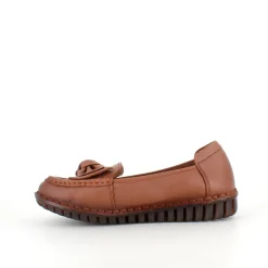 Sygeplejebutikken Sommersko Dame|Gængesål*Elegant ballerina i brunt skind