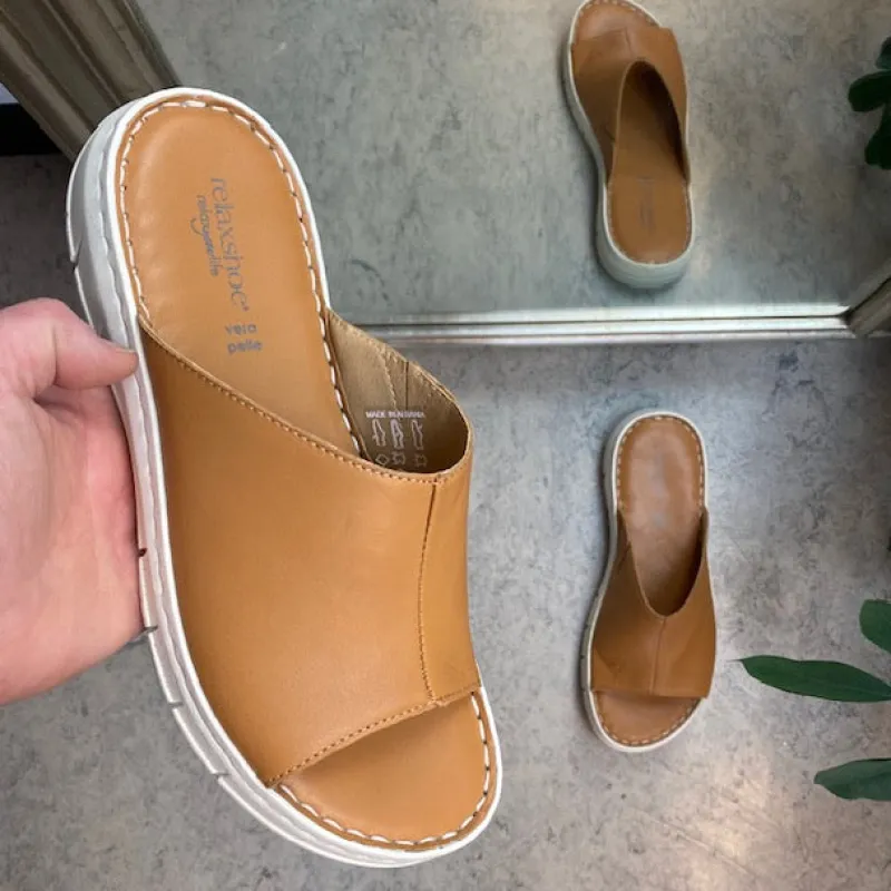 Relaxshoe Sandaler På Tilbud*Elegant brun slip on i skind fra