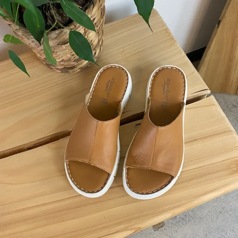 Relaxshoe Sandaler På Tilbud*Elegant brun slip on i skind fra