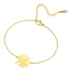 Sygeplejebutikken Gaver Til Sundhedspersonalet|Smykker*Elegant firkløver armbånd i rustfrit stål – symbol på held og stil