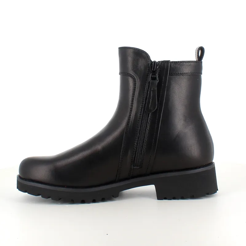 Green Comfort Kort Støvle Dame|Stødabsorberende Sko*Elegant læderstøvle i sort