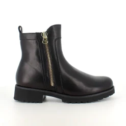 Green Comfort Kort Støvle Dame|Stødabsorberende Sko*Elegant læderstøvle i sort